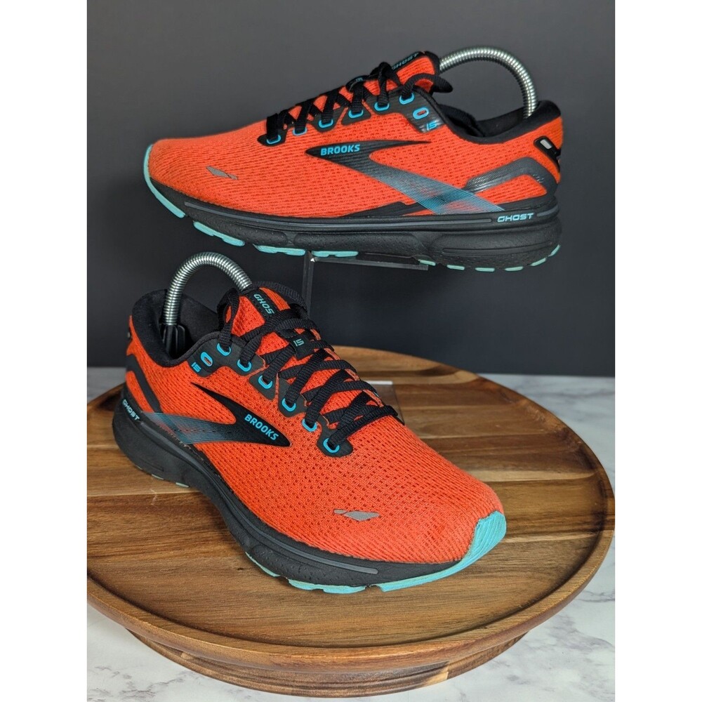 Brooks Ghost 15 Orange Red Black Teal Athletic Sneakers Women's US Size 8 B 120